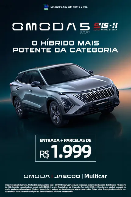 banner com informações do modelo omoda 5sh
